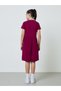 Teen Girls Burgundy Cotton Polo T-Shirt Dress - 4