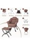 Ergonomic and Comfortable Lounge Chair with Folding Ottoman - Armrests and Side Pocket - Upholstered in Washable Velvet - Perfect for Living Room, Bedroom or Small Apartment - For - 3