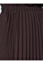 Brown Pleated Flared Maxi Skirt - 3