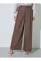 Brown Wide Leg Loose Fit Pleat Detailing Pants - 2