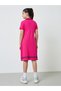 Teen Girls Cotton Polo T-Shirt Dress With Striped Hem - 4