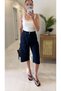 Pearl Dark Blue Baggy Fit Bermuda Shorts - 2