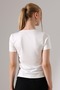 Women's Modal Brooch Detailed Draped Short Sleeve Blouse - 8