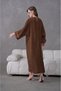 Women's Sequin Embroidered Linen Wide-Fit Long Dress - 6