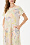 Beige Italian Floral Patterned Double Side Pocket Dress 38 - 44 Size - 6