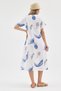 Women's Dress- Muslin Patterned Short Sleeved Dress-3165 - 2