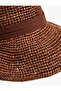Bow Detailed Kep Straw Hat with Wide Visor - 3