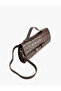 Knitted Textured Faux Leather Handbag with Metal Buckle - 4