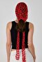 Sequin Detailed Wide Hole Summer Knitted Beanie Y8251 Red - 4