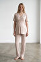 Venera Premium Contrast Piping Luxury Maternity & Postpartum Pajama Set with Easy Breastfeeding Feature