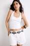Normal Waist Short Leg Gabardine White Shorts H8559Ax26Hs - 2