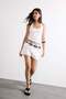 Normal Waist Short Leg Gabardine White Shorts H8559Ax26Hs