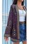 Luian Women's Embroidered Premium Plum Jacket - 3