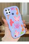 Realme C21Y Compatible Case Camera Protector Blue Silicone Couple Phone Case Butterfly Pattern