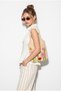 Women's White 100% Cotton Waist-Fitted Flounce Cut Linen Textured Shirt 4735 60286279 - 2