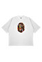 Unisex Women's Men's Bape Mixed Pattern Design Front Printed Oversize Thick Fabric Relaxed Fit T-Shirt - 3