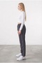 Women's Smoked Plain Leg Comfortable Fit Combed Cotton Side Piping Zipper Pocket Sweatpants - 3