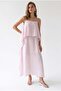 2198 Women's Flounce Modal Lined Strap Maxi Dress Pink - 4