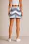 New Season Casual 100% Cotton Striped Lace-Up Elastic Women's Shorts - 2