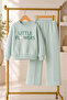 Girl's Lycra Top and Bottom Set in Turquoise Color - 2