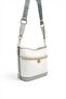 White - Women's Shoulder Bag with Gray Logo Sp1284 - 2