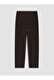 Brown Elastic Waist Carrot Cut Women's Trousers - 7