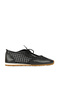Black Leather-Mesh Women's Casual Shoes