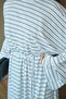 Women's Striped Long Sleeve Dress White - 5