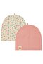 Floral Printed 2-Piece Baby Hat and Beanie Sets - Ecru