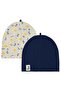 Sun Printed 2-Piece Baby Hat and Beanie Sets - Ecru