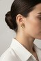 Yellow Color Wavy Fan Design Bijouterie Earrings Stylish and Modern Accessory for Women - 2