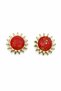 Red Yellow Colorful Sun Motif Bijouterie Earrings Women's Jewelry Accessory