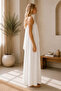 Women's Strappy Summer Embroidered Linen Dress - 2