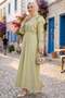 Ruffle Lace Modal Lined Tulle Dress Green Hnt8618 - 3