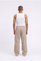 Men's Baggy Linen Trousers Khaki - 3