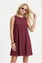 Women's Cody Soft Nubuck Cupra Woven Bell Cut Sleeveless Casual Light Burgundy Short Dress