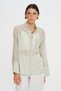 Women's Embroidery Pocket Detailed High Collar Transparent Shirt