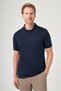 Navy Blue Polo Collar Short Sleeve Pocket Comfort Fit 100% Cotton T-Shirt 1011260163