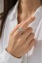 Crown Leaf and Stone Ring - Adjustable (Silver Color) - 2