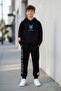 Black Zoo York Printed Boys' Hooded Tracksuit Set 24601 - 2