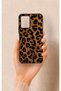 Vivo Y21 Compatible Dark Leopard Leather Patterned Silicone Case