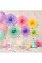 6 Pieces Fan Wheel Decoration Birthday Ornament in Macaron Colors