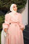 Powder Balloon Sleeve Belted Striped Dress - 3