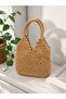 Handmade V Model Paper Rope Straw Color Bag - Hand Knitted Women's Daily Shoulder Bag - 3