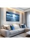 Moonlit Ocean Night Gallery Wrapped Canvas Wall Art | 50x100cm 20x40 inch | Panoramic Night Seascape Wall Decor