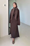 Basic Combed Cotton Dress - Brown
