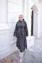 Anthracite Waist Belted Oversize Tunic with Pockets