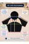 Women's Hooded Zipper Short Sleeve Crop Top High Waist Wide Leg Stripe Detailed Tracksuit Set - 3