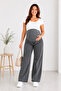 Women's Maternity Jeans, Flexible, Tummy-Wrapping, Adjustable Band, Wide Leg, Comfortable Fit Jeans - 7