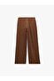 Beli Lace-Up High Waist Wide Leg Satin Trousers - 4